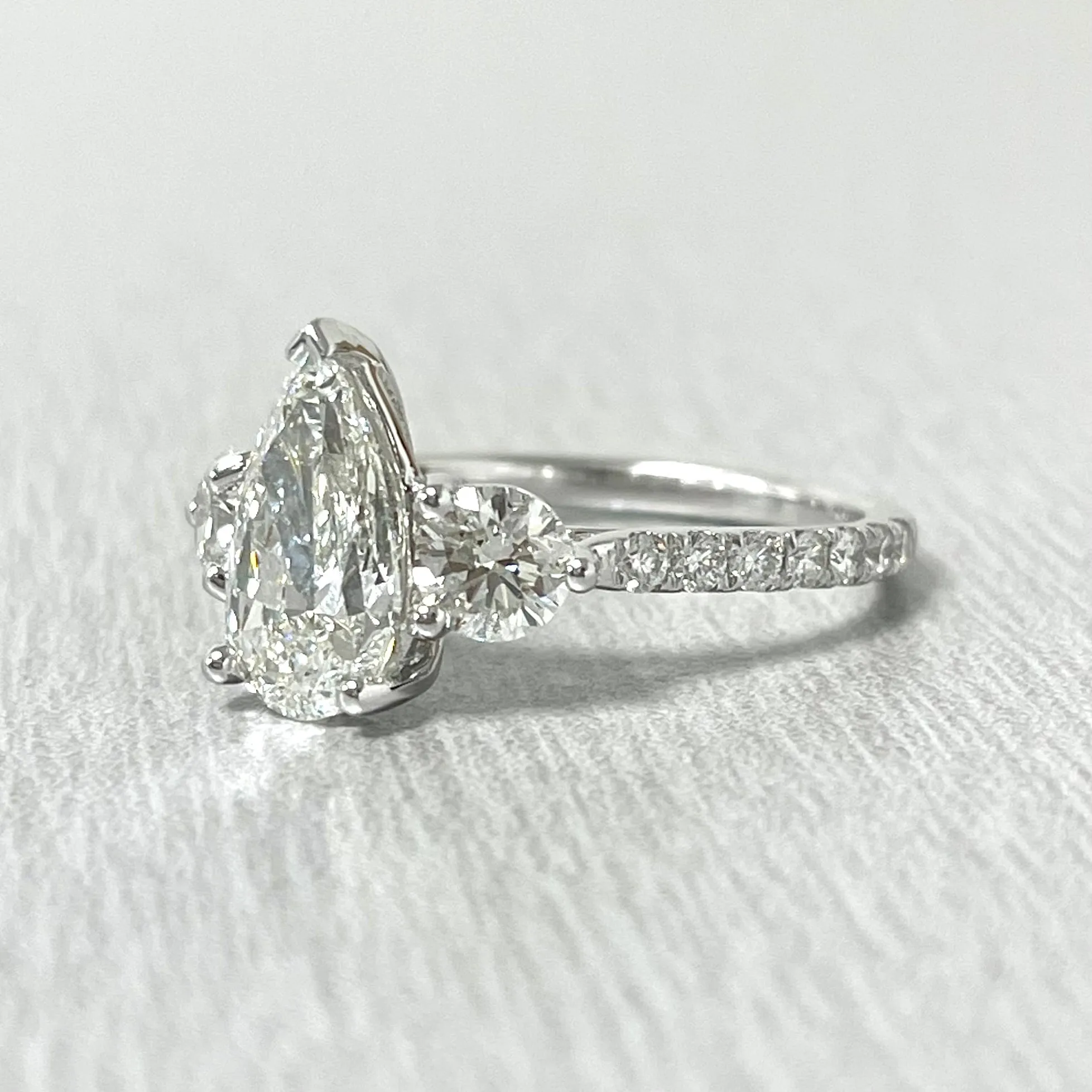 Beauvince Reina Engagement Ring (1.50 ct Pear Shape ISI1 GIA Diamond)  in White Gold