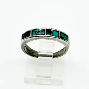 Bell Trading Post Navajo sterling silver turquoise inlay band ring