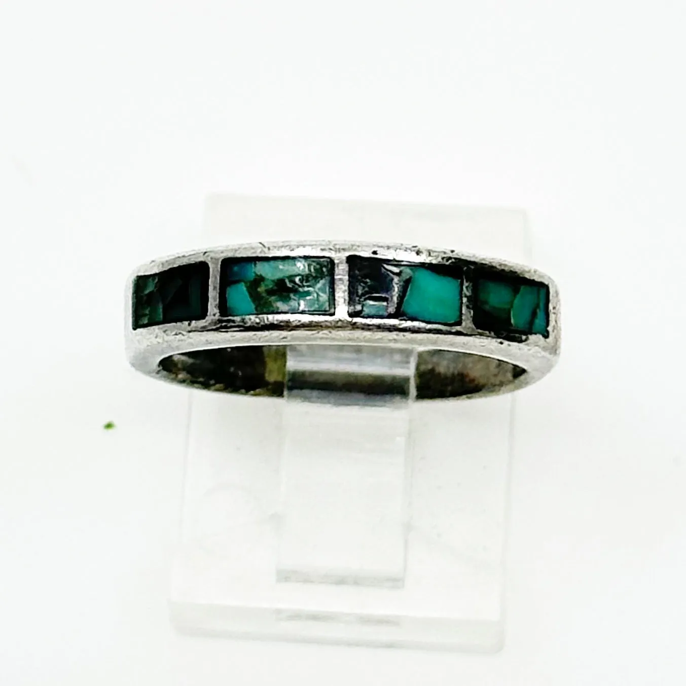 Bell Trading Post Navajo sterling silver turquoise inlay band ring