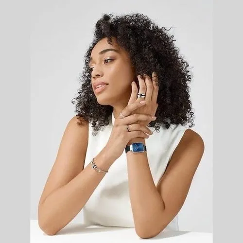 Bering Ladies Classic Rectangular Blue watch