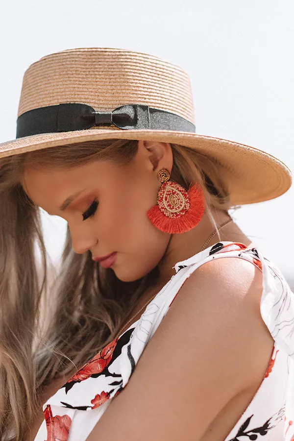 Better In Brighton Earrings In Coral
