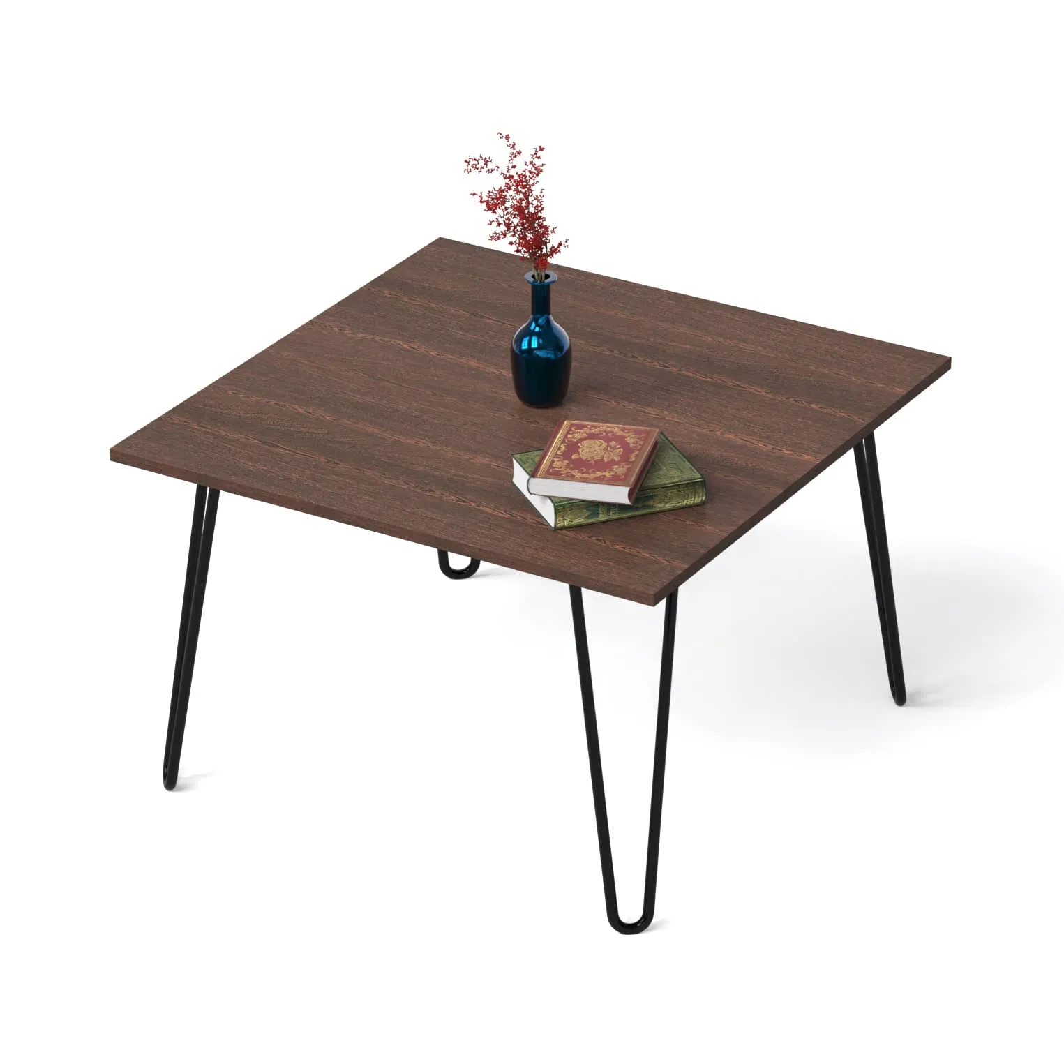BLUEWUD Mayrite Engineered Wood Square Shape Coffee Center Tea/Teapoy Console Table for Sofa Living Room Home Hall Furniture (Wenge)