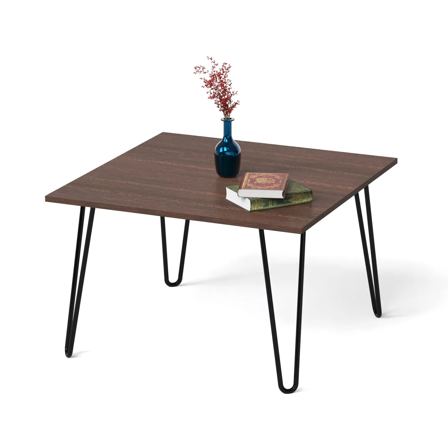 BLUEWUD Mayrite Engineered Wood Square Shape Coffee Center Tea/Teapoy Console Table for Sofa Living Room Home Hall Furniture (Wenge)