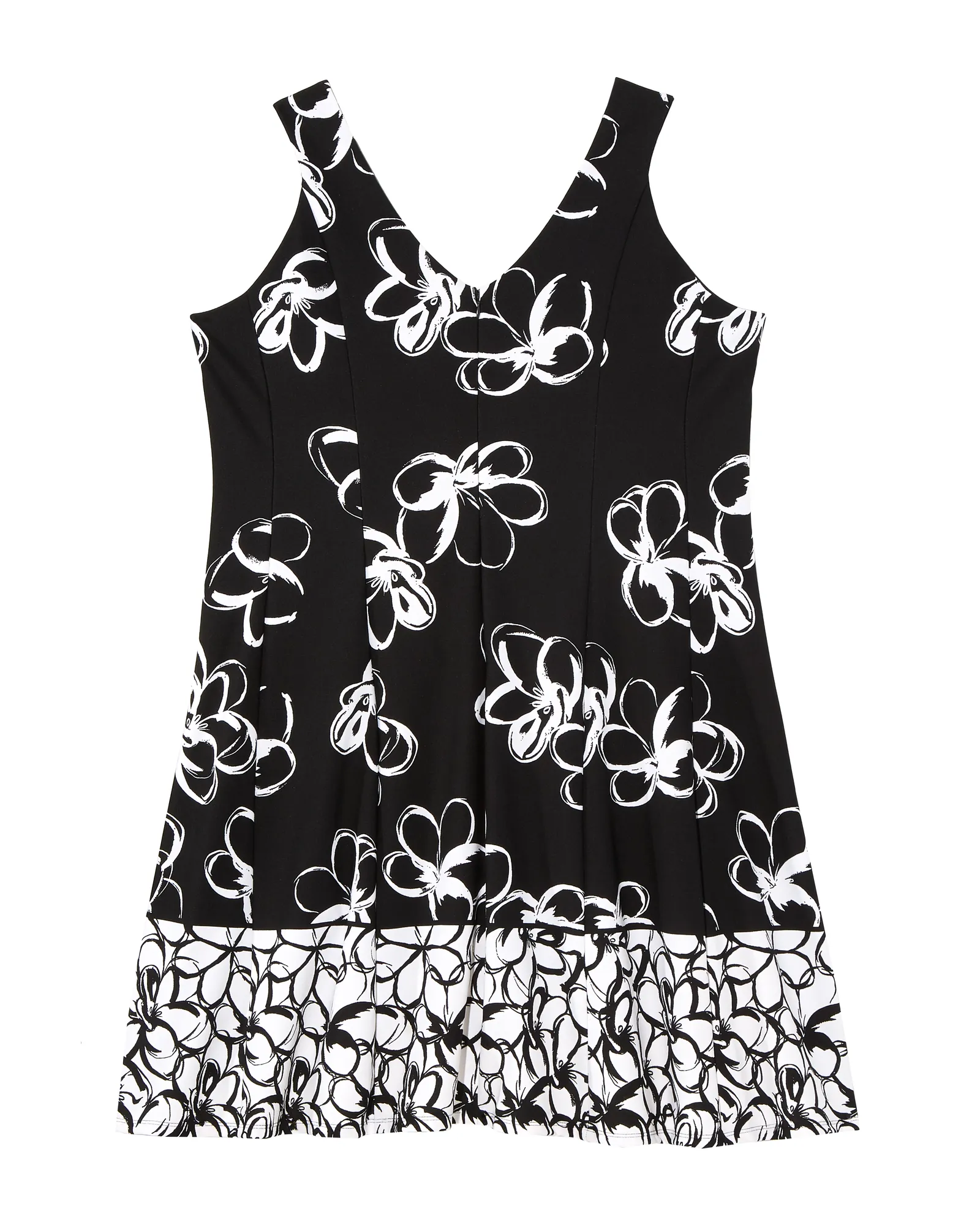 Cabot Fit and Flare Dress | Black / White