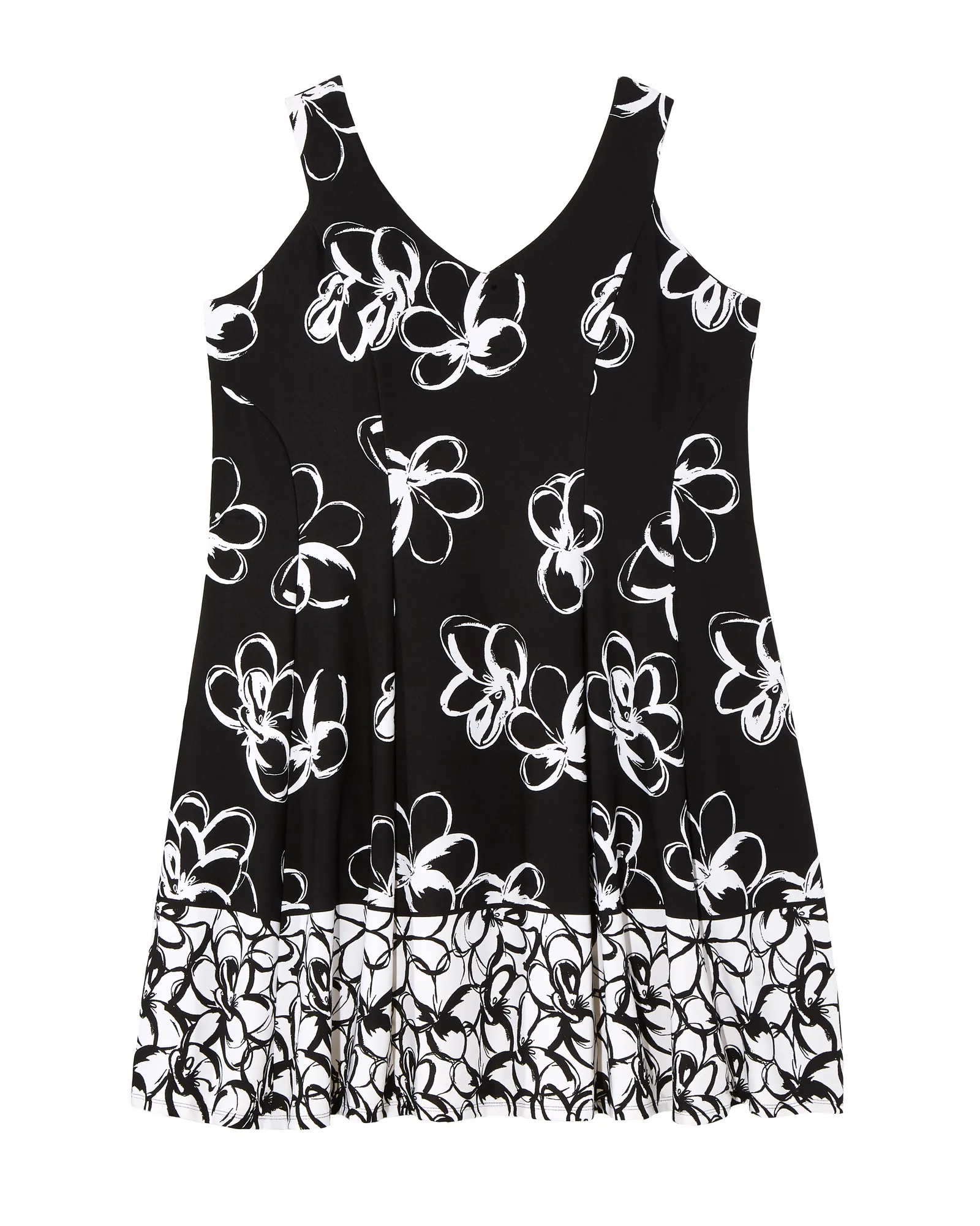 Cabot Fit and Flare Dress | Black / White