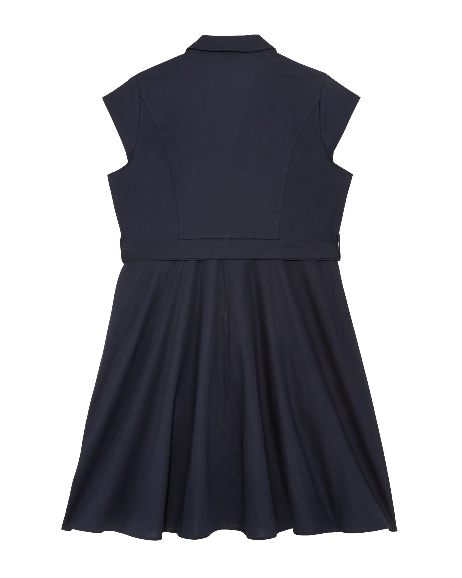 Cary Fit and Flare Belted Dress | Navy