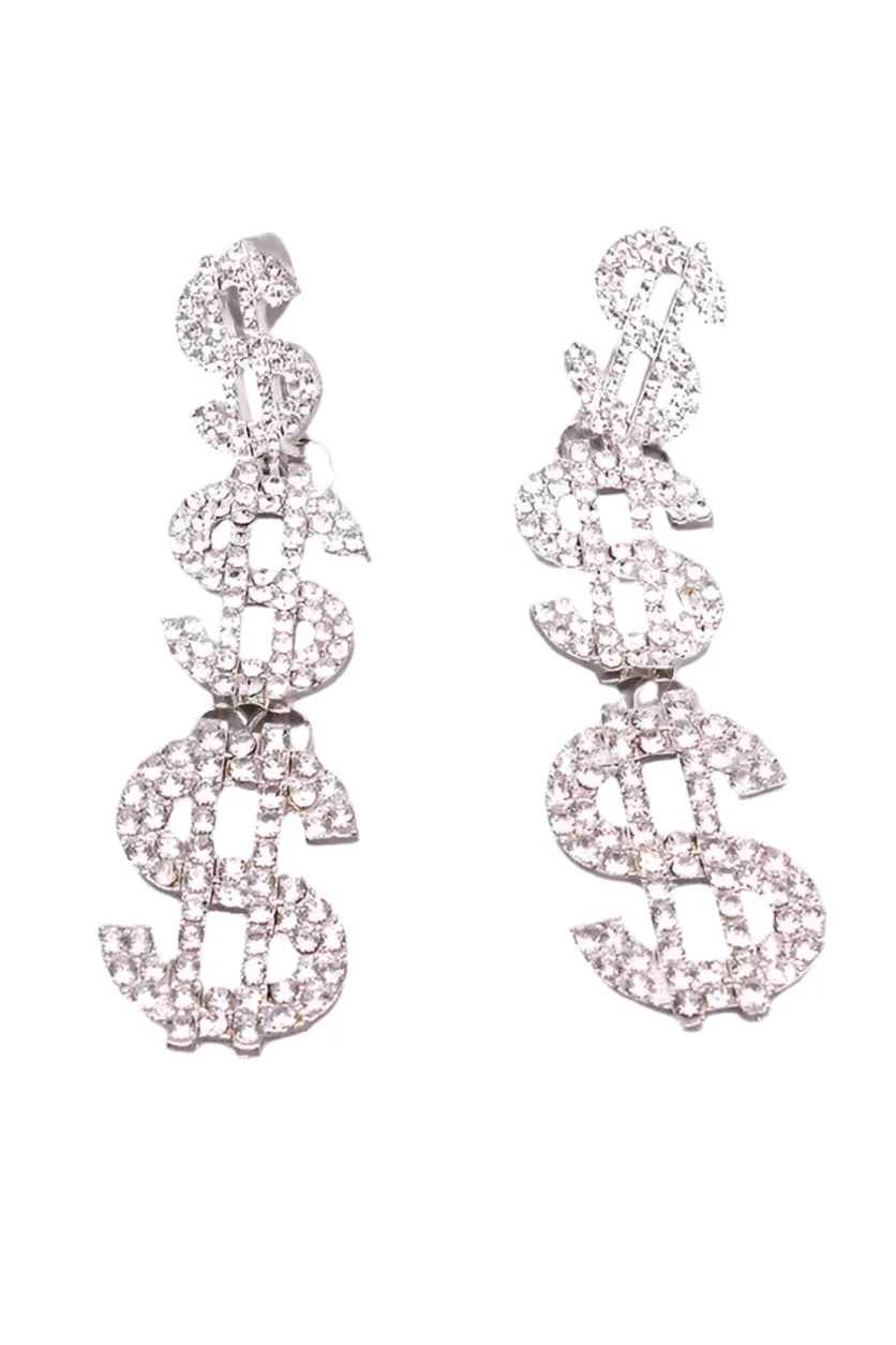 Cash Money Rhinestone Earrings
