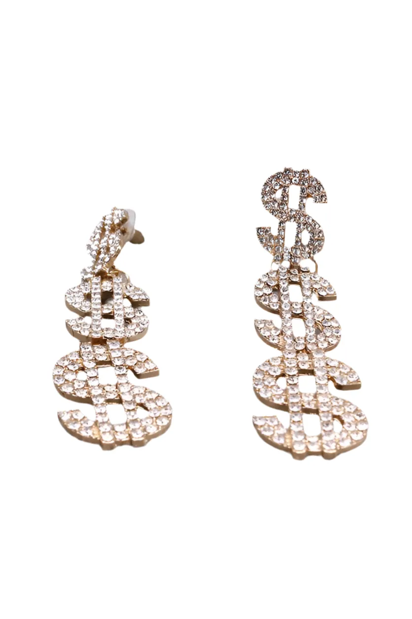 Cash Money Rhinestone Earrings
