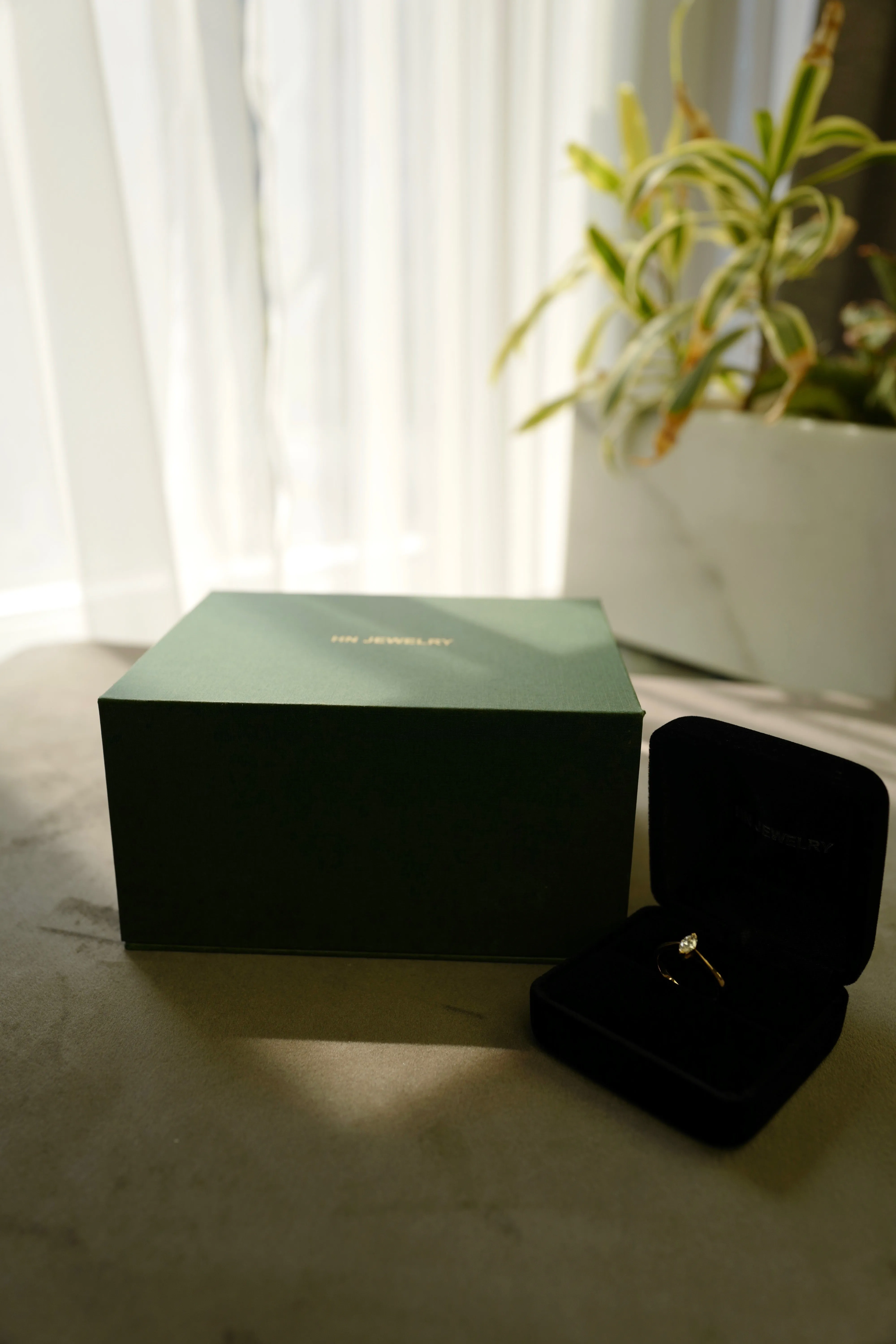 Certified Natural Green Jade & Diamond Ring in 14K Solid Yellow Gold