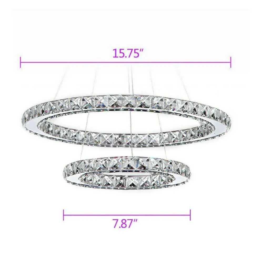 Chandelier Double Ring Hanging Light Fixture