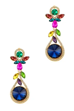 Chandelier Multi Crystals Earrings