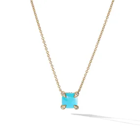 Chatelaine Pendant Necklace with Turquoise and Diamonds in 18K Gold