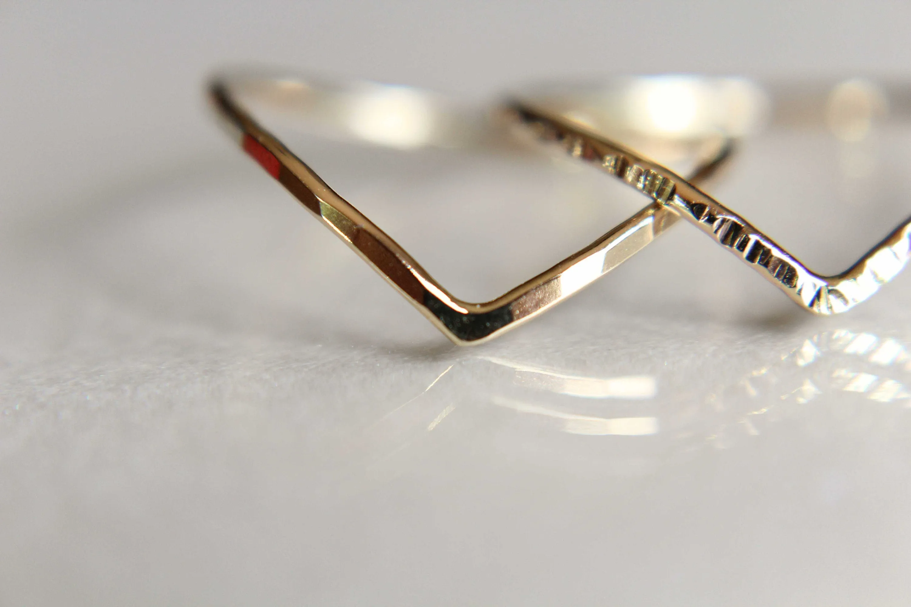 Chevron Ring Set, Gold Chevron Rings, Textured, Boho Ring, Minimalist, Everyday Jewelry, Simple, Gift, Modern Ring, Geometric Ring, Chevron