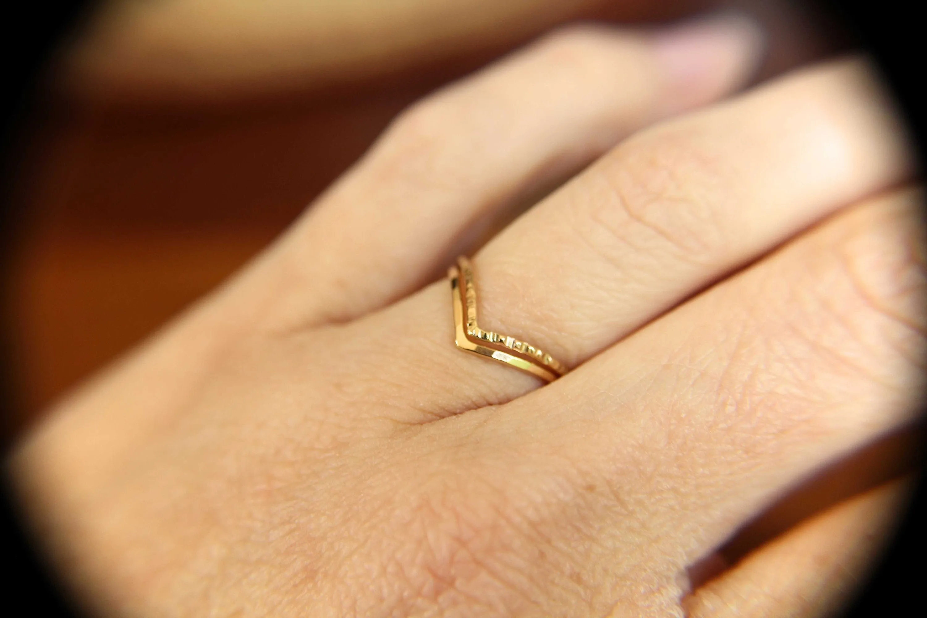 Chevron Ring Set, Gold Chevron Rings, Textured, Boho Ring, Minimalist, Everyday Jewelry, Simple, Gift, Modern Ring, Geometric Ring, Chevron