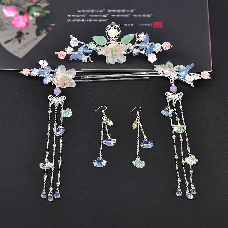 Chinese Plum Blossom and Apricot Leaf Fringe Hair Accessories