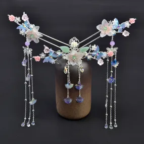 Chinese Plum Blossom and Apricot Leaf Fringe Hair Accessories