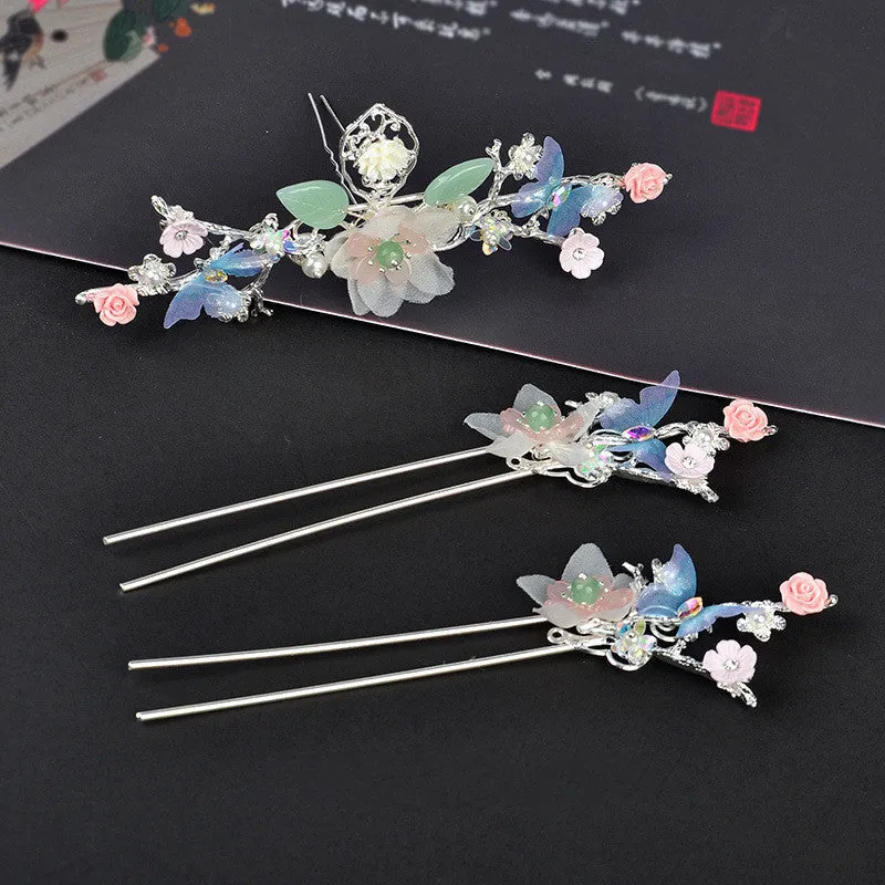 Chinese Plum Blossom and Apricot Leaf Fringe Hair Accessories