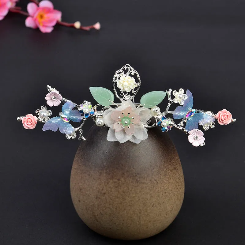 Chinese Plum Blossom and Apricot Leaf Fringe Hair Accessories
