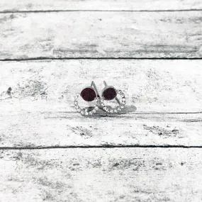 Circle Circle Silver Crystal Stud Earrings