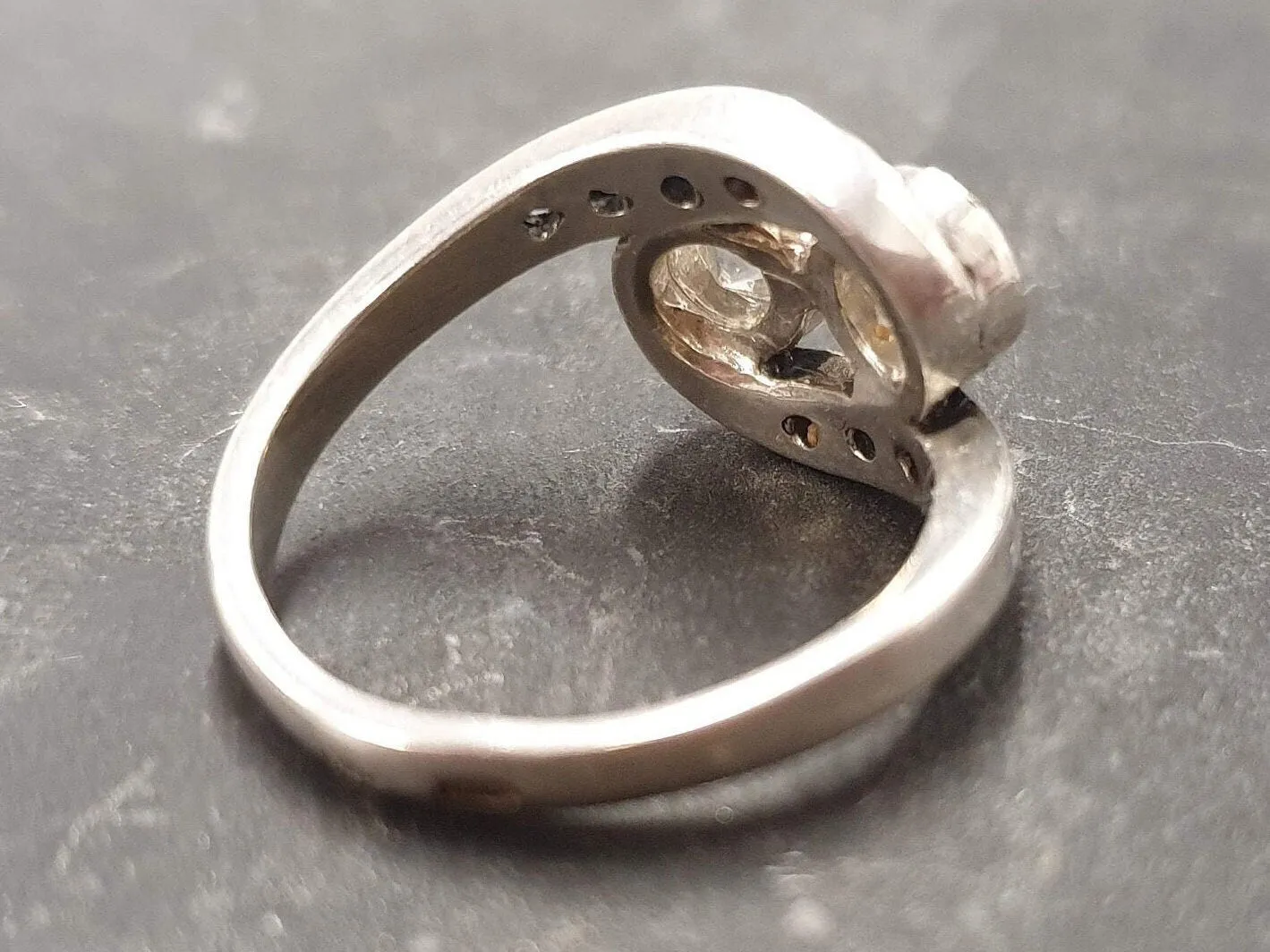 Classy Diamond Ring - Sparkly Vintage Ring - Two Stone Diamond Ring