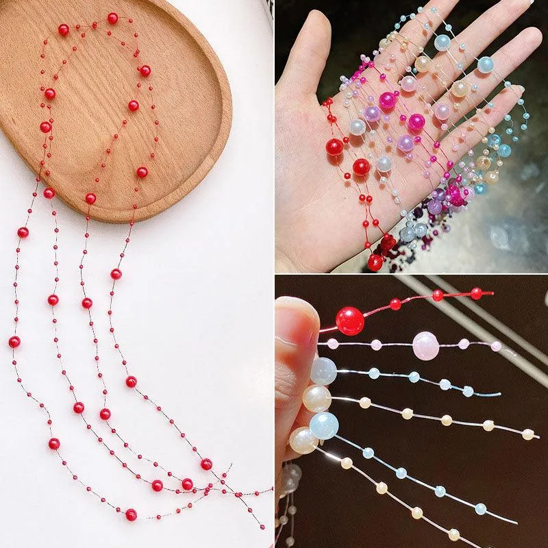 Colored flower bow Braided hair chain Pearl hair accessories chain Pearl braided tassels Braided hair band Popular items Braided hair headdress