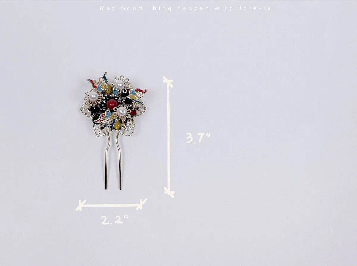 Colorful Floral Hairpin