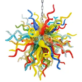 Colorful Handblown Glass Chandelier Hanging Light Fixture