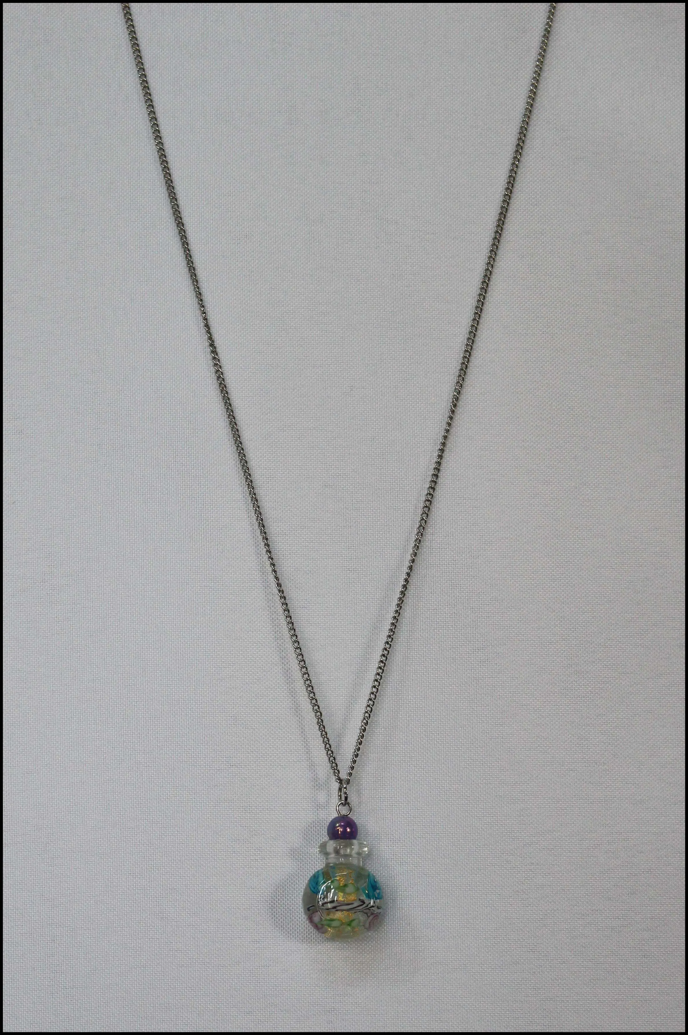 Colour Infused Translucent Pendant Necklace