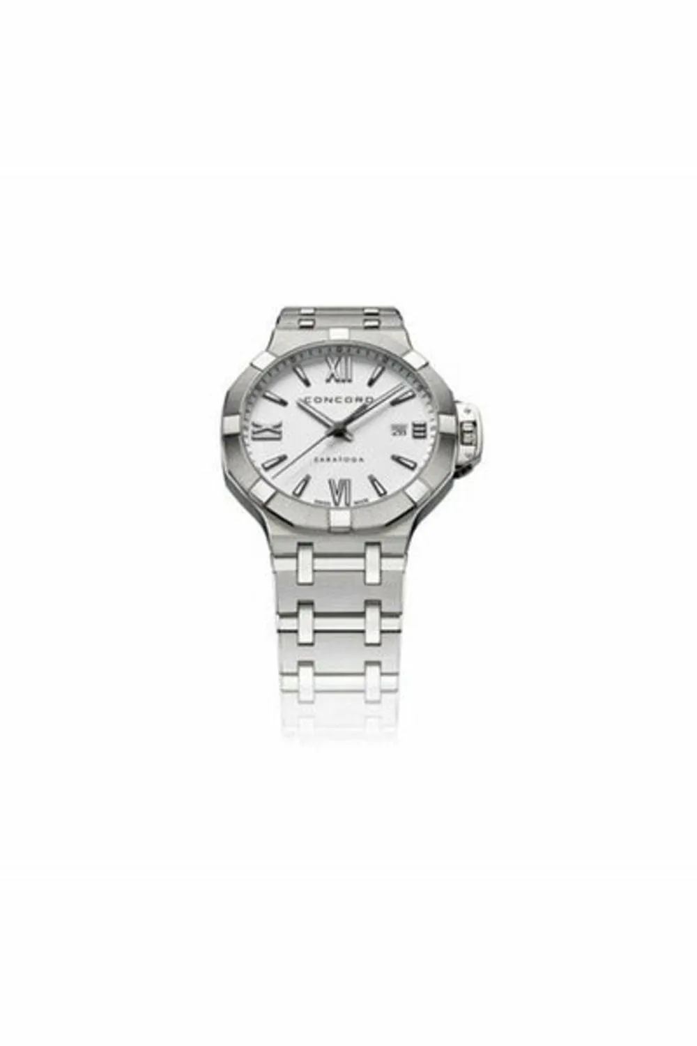 concord saratoga quartz white dial 40mm men's watch