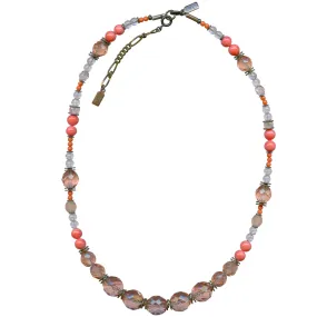 CORAL TONES 18 INCH NECKLACE IN BRONZE
