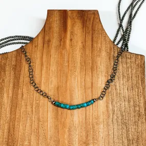 Corraine Smith | Navajo Handmade Sterling Silver Chain Necklace with Kingman Turquoise Beads