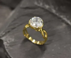 Created CZ Diamond Ring - Solitaire Diamond Gold Ring - Round Diamond Ring