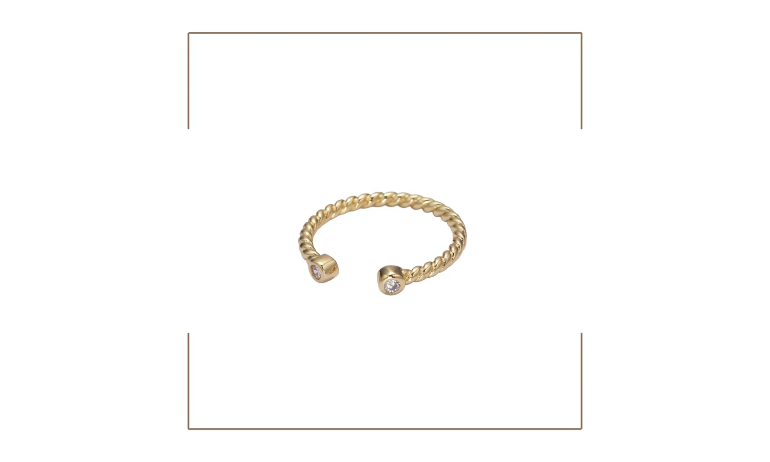 CZ Twisted Ajustable Ring
