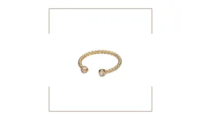 CZ Twisted Ajustable Ring