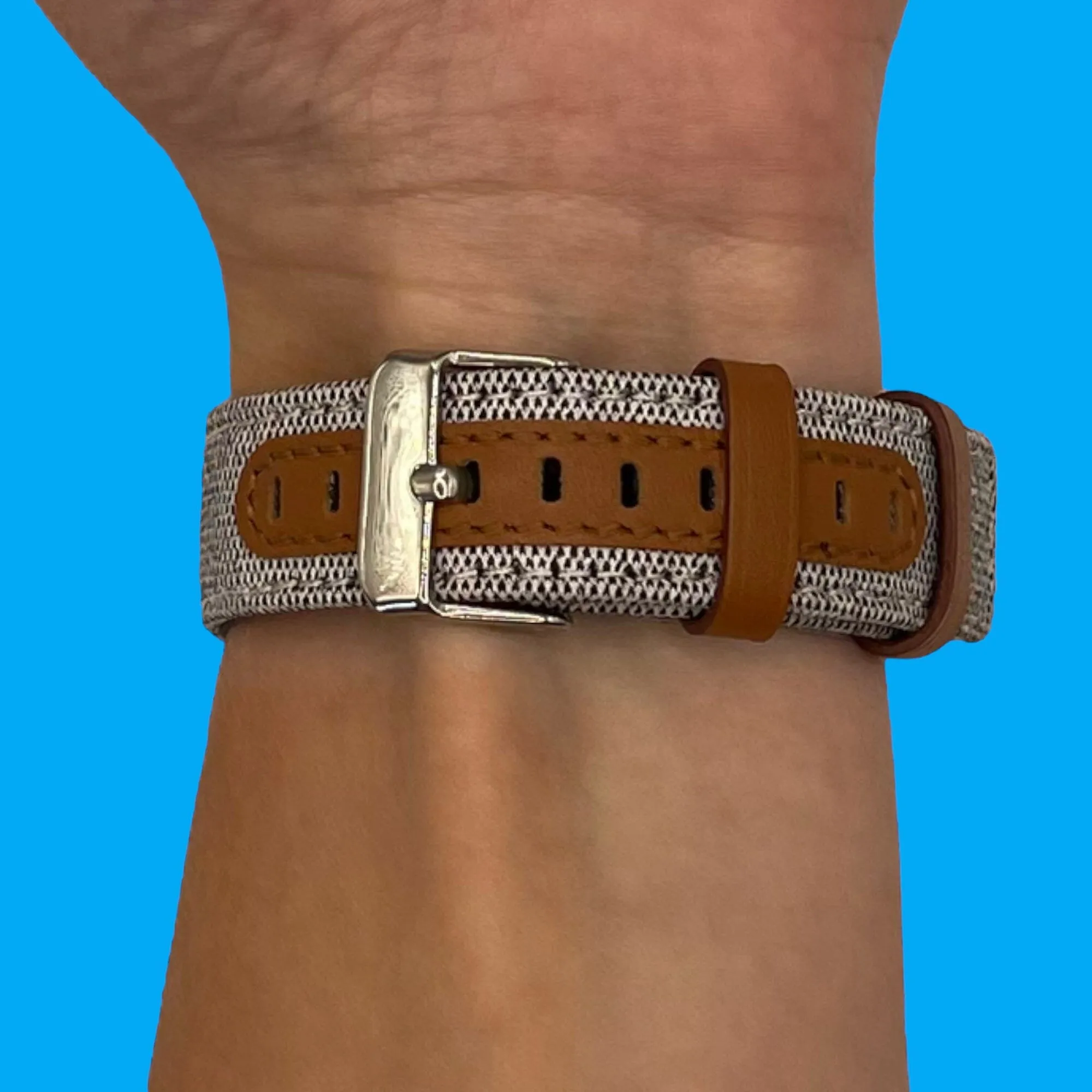 Denim & Leather Watch Straps Compatible with the Huawei Watch 2 Classic