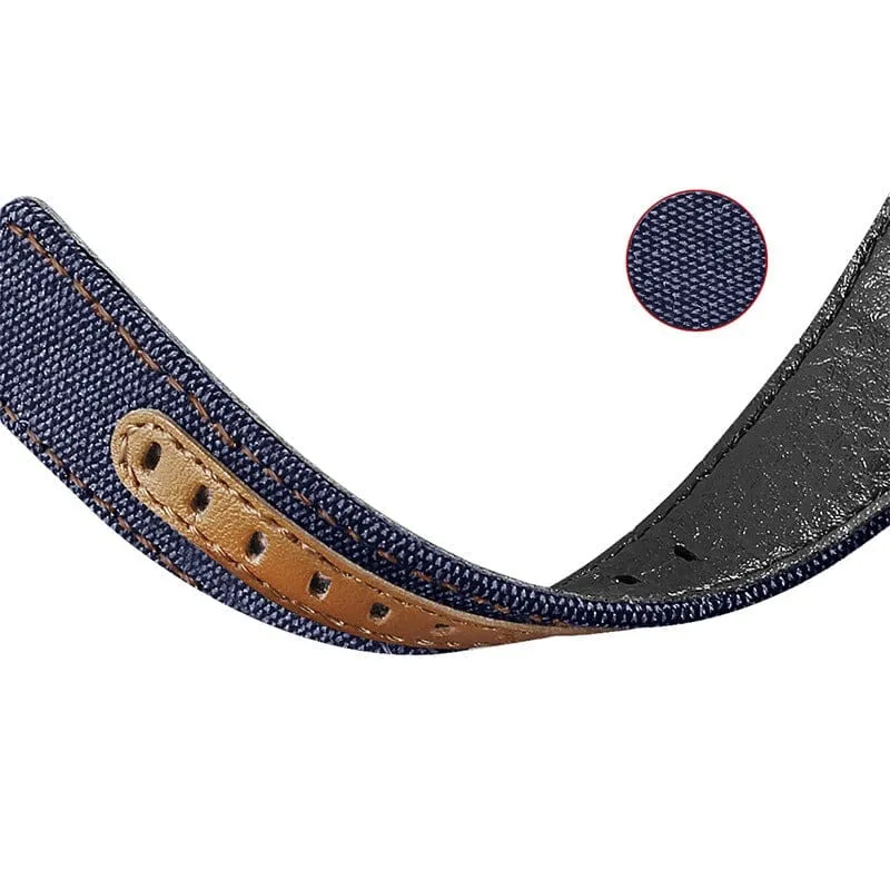 Denim & Leather Watch Straps Compatible with the Huawei Watch 2 Classic