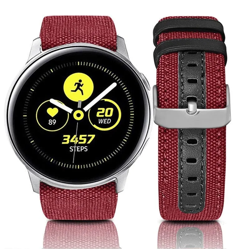 Denim & Leather Watch Straps Compatible with the Huawei Watch 2 Classic