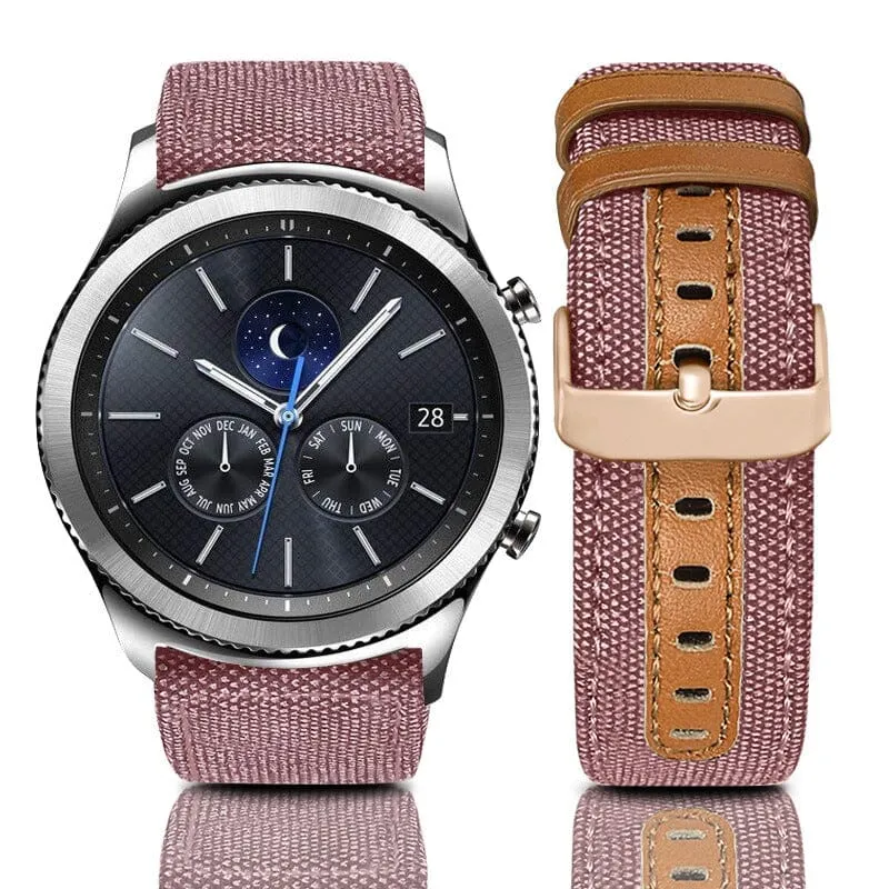 Denim & Leather Watch Straps Compatible with the Huawei Watch 2 Classic