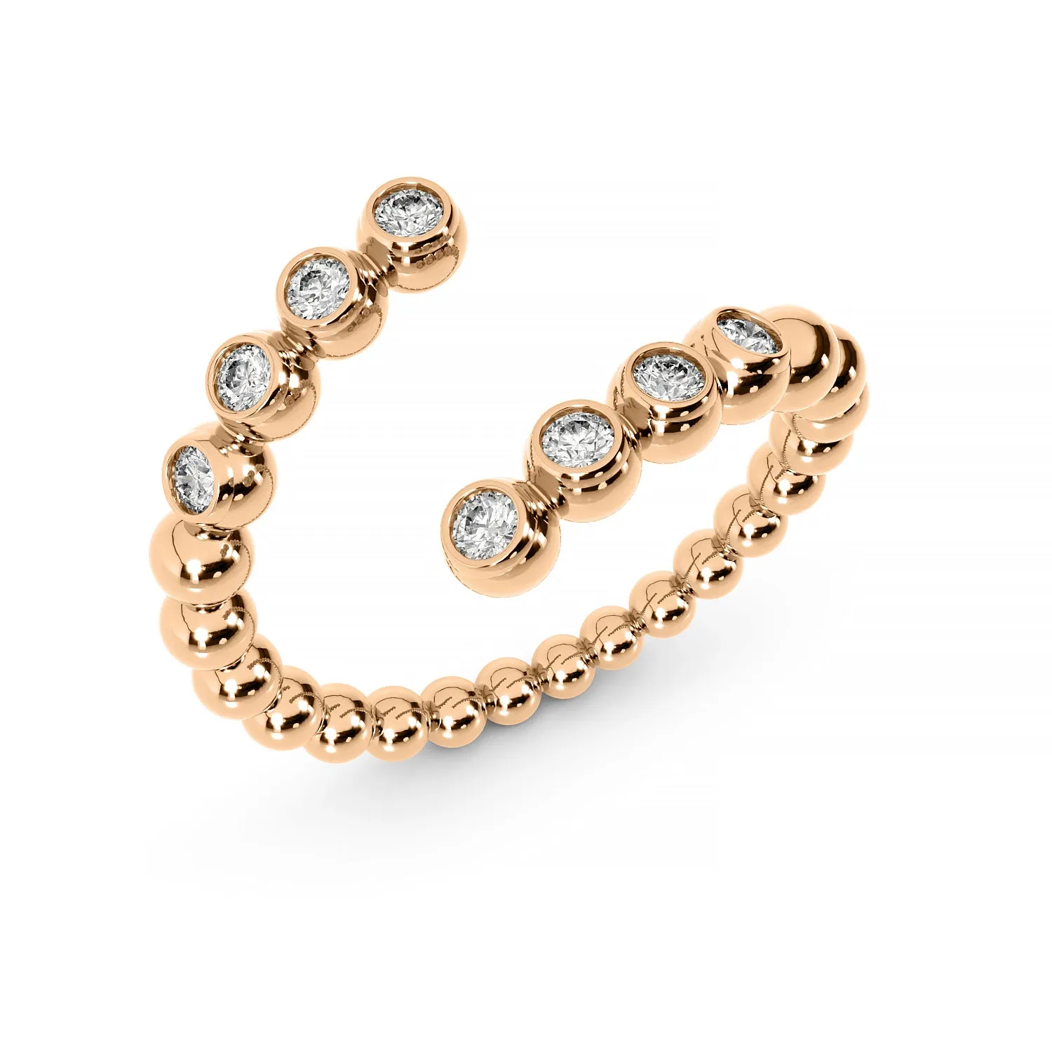 Diamond 14K Ball Wrap Ring