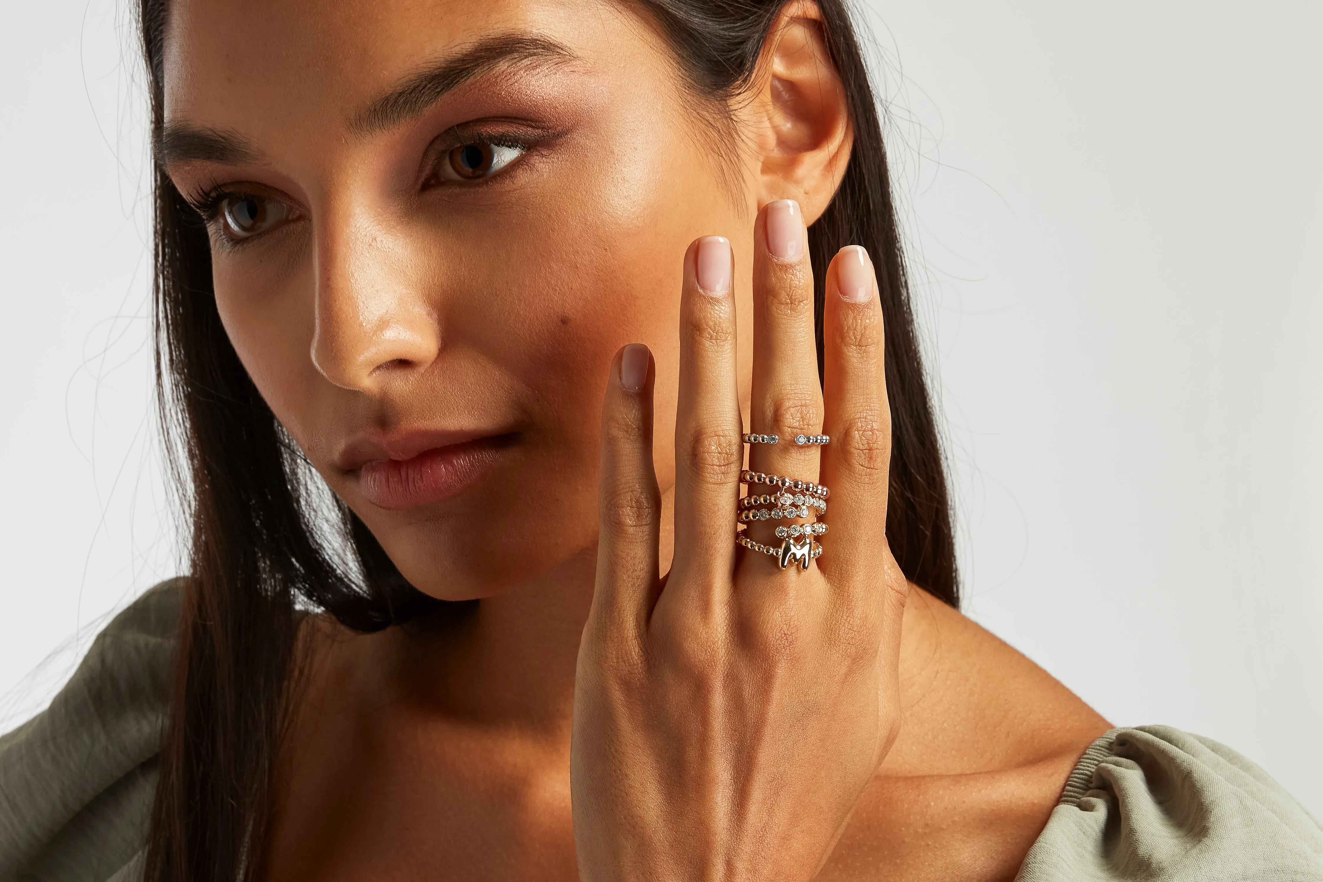 Diamond 14K Ball Wrap Ring