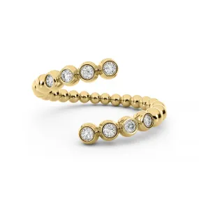 Diamond 14K Ball Wrap Ring