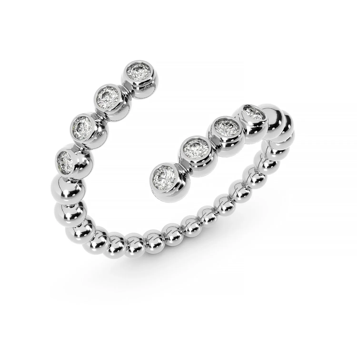 Diamond 14K Ball Wrap Ring
