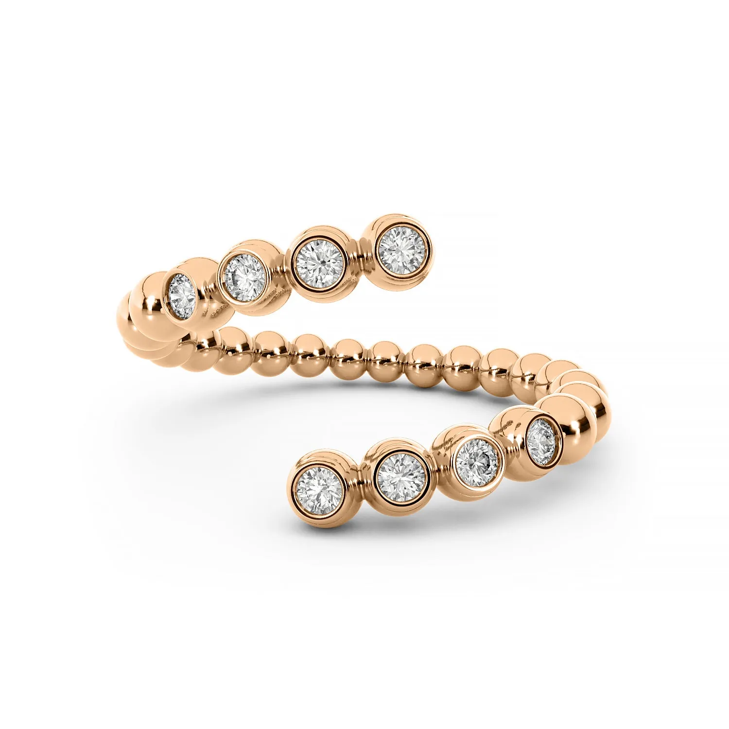 Diamond 14K Ball Wrap Ring