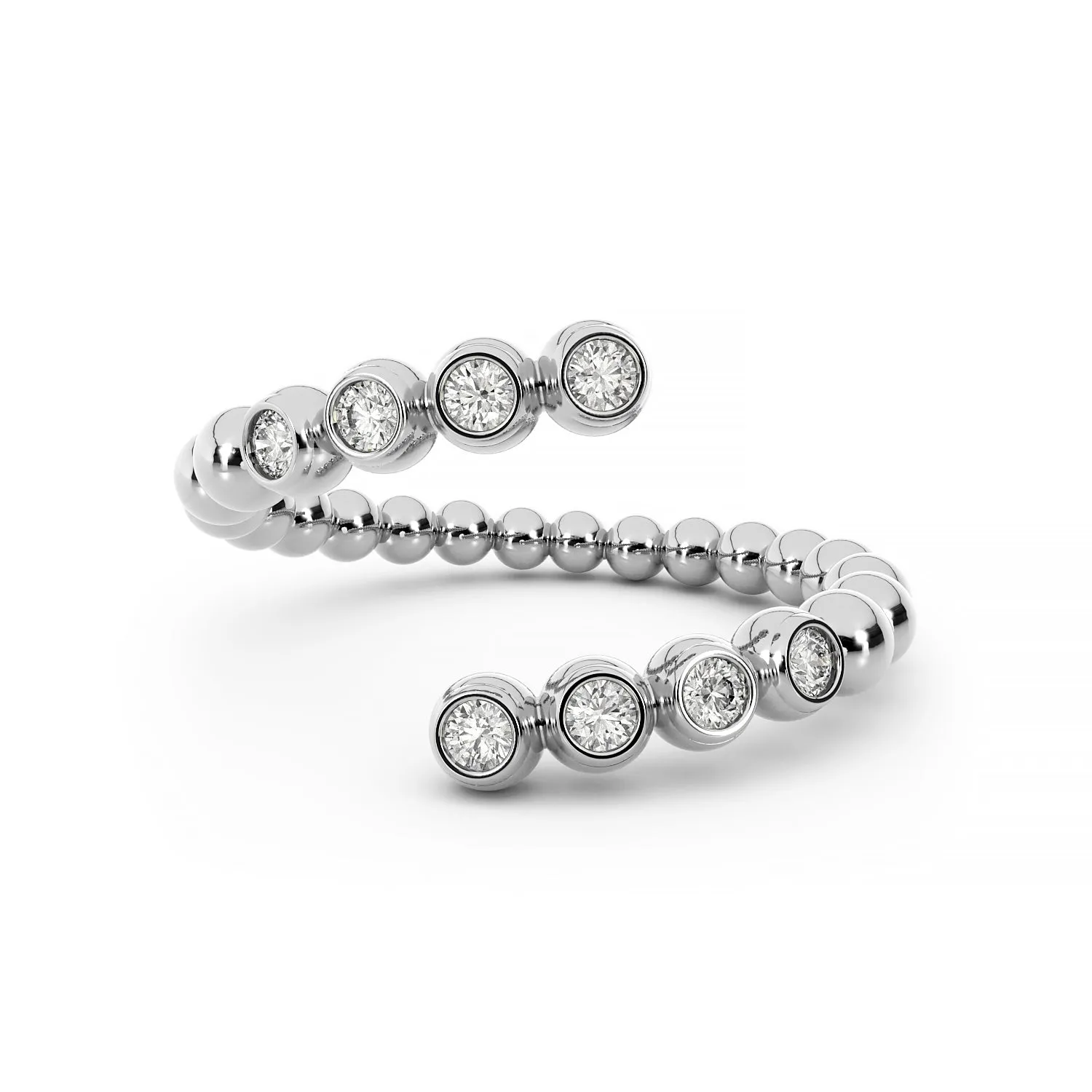 Diamond 14K Ball Wrap Ring