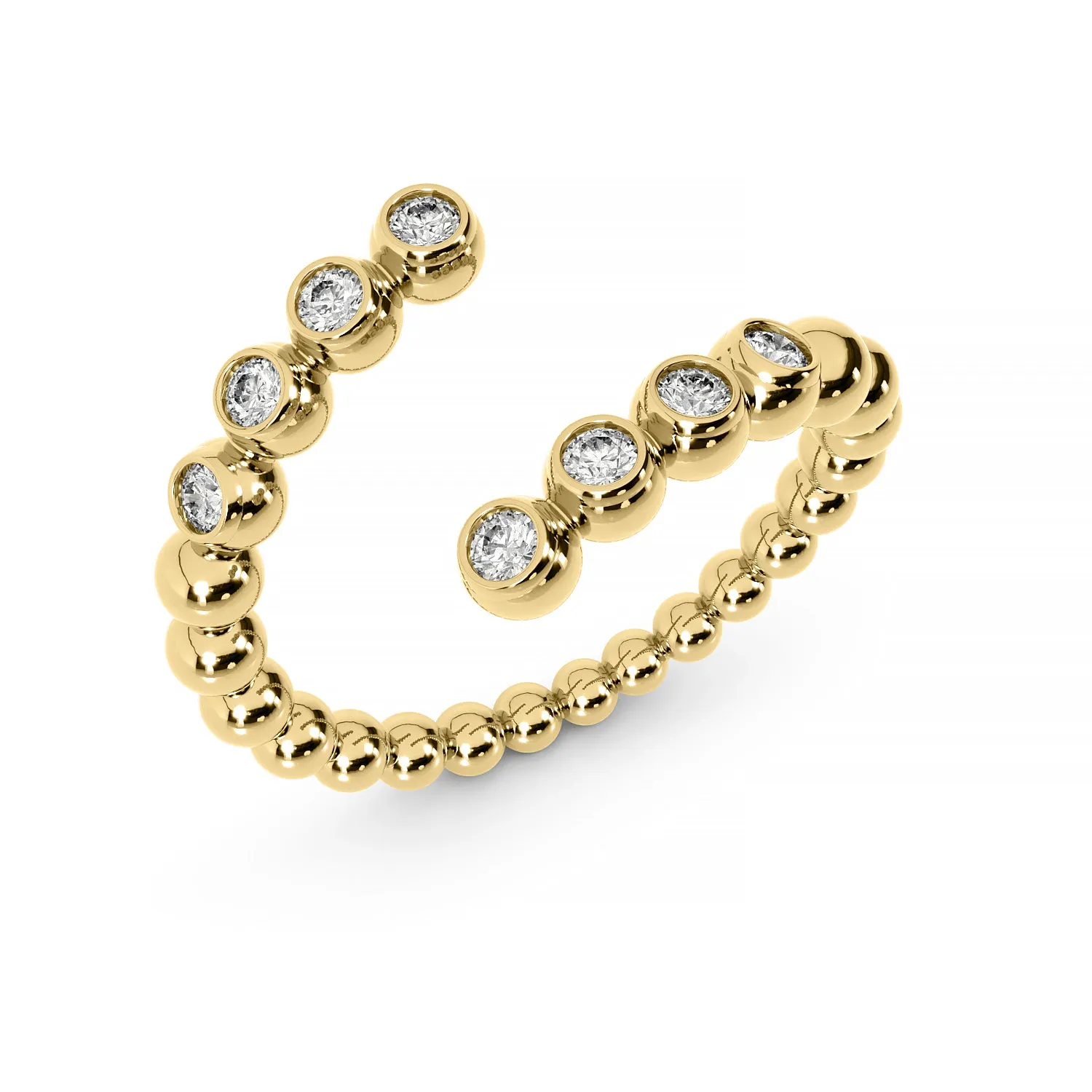 Diamond 14K Ball Wrap Ring