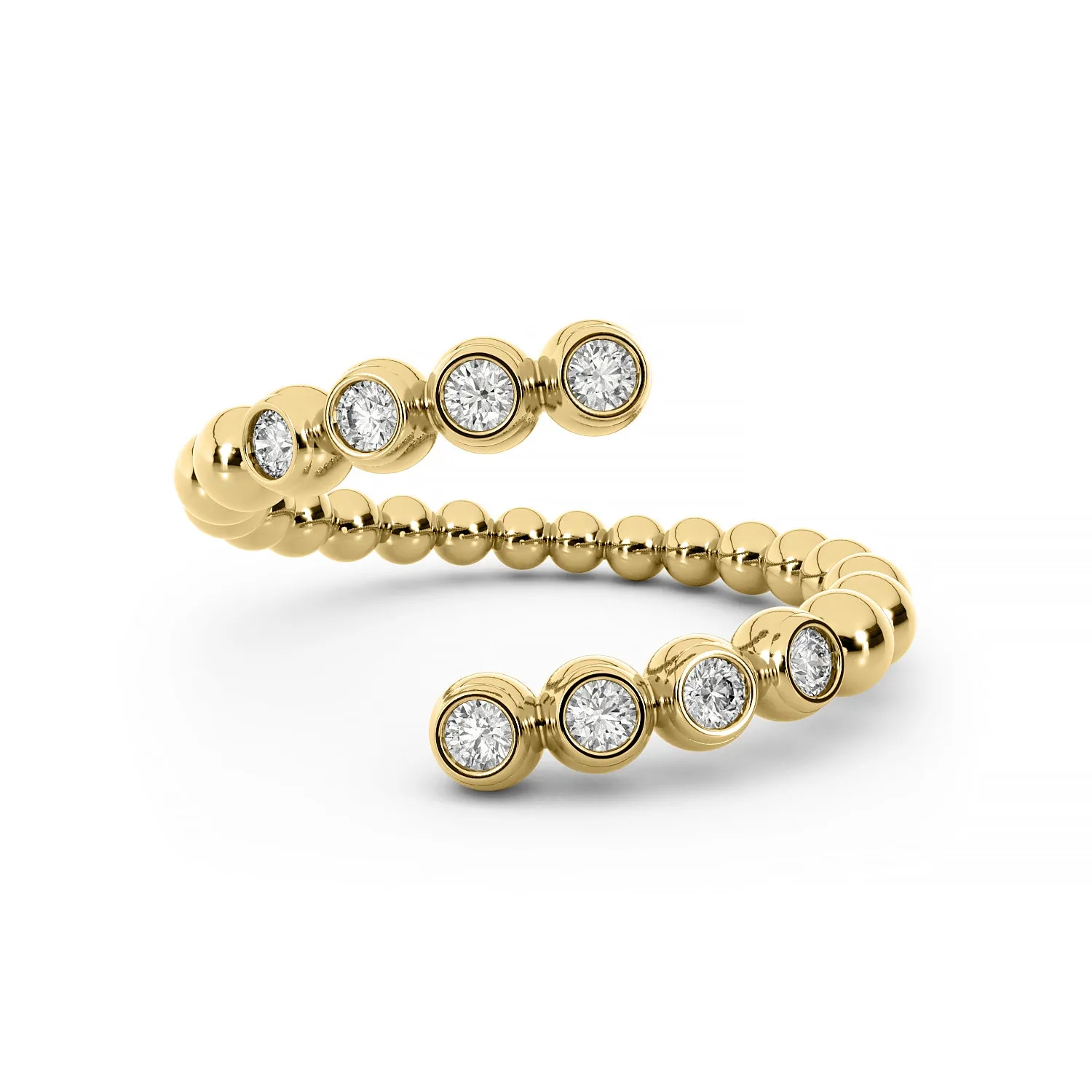 Diamond 14K Ball Wrap Ring