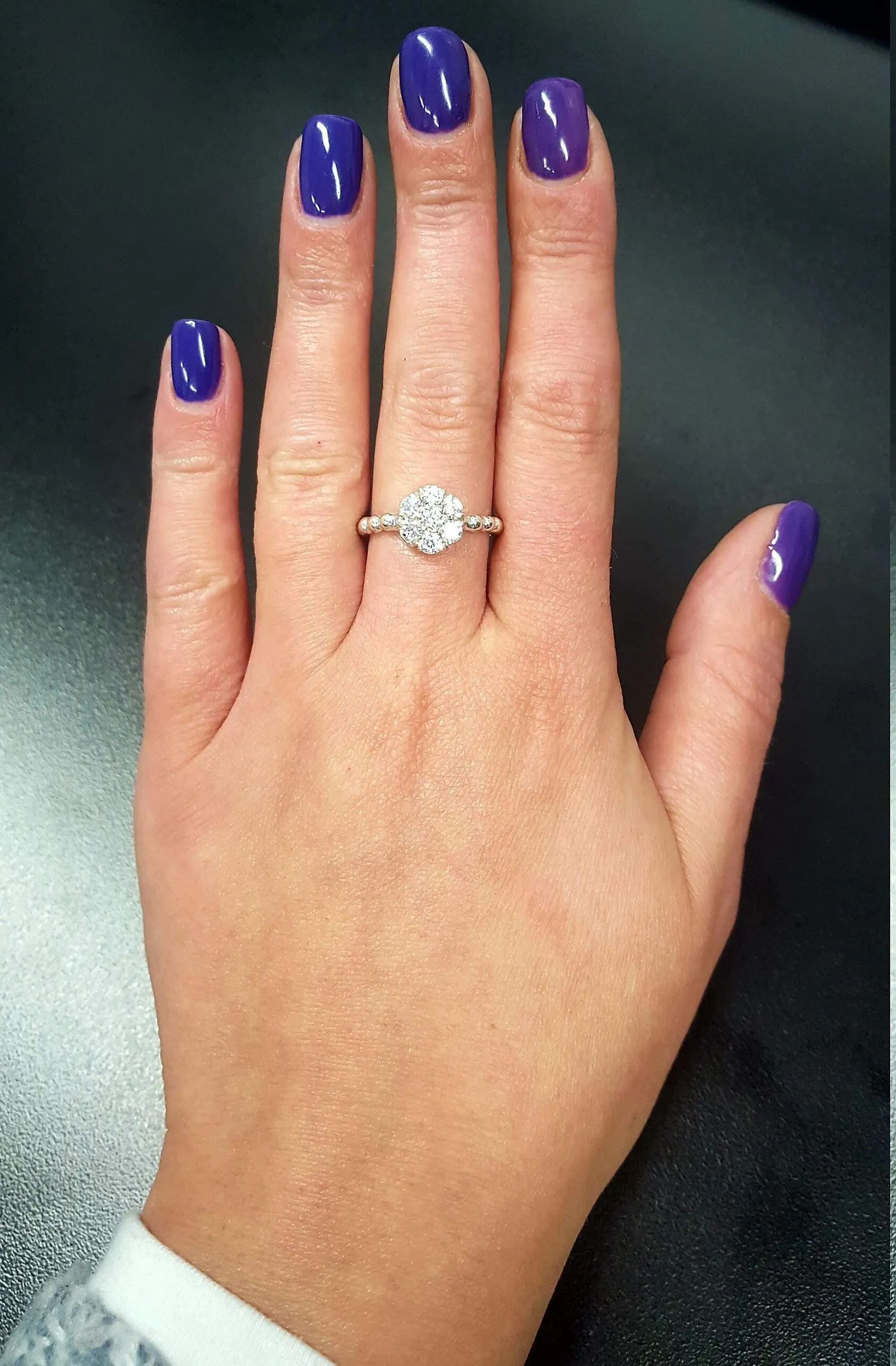 Diamond Flower Ring - Daisy Silver Ring - Dainty Diamond Ring