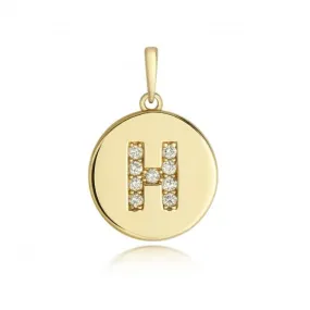 Diamond Jewellery 9ct Gold Diamond Initial H Pendant PD179/H