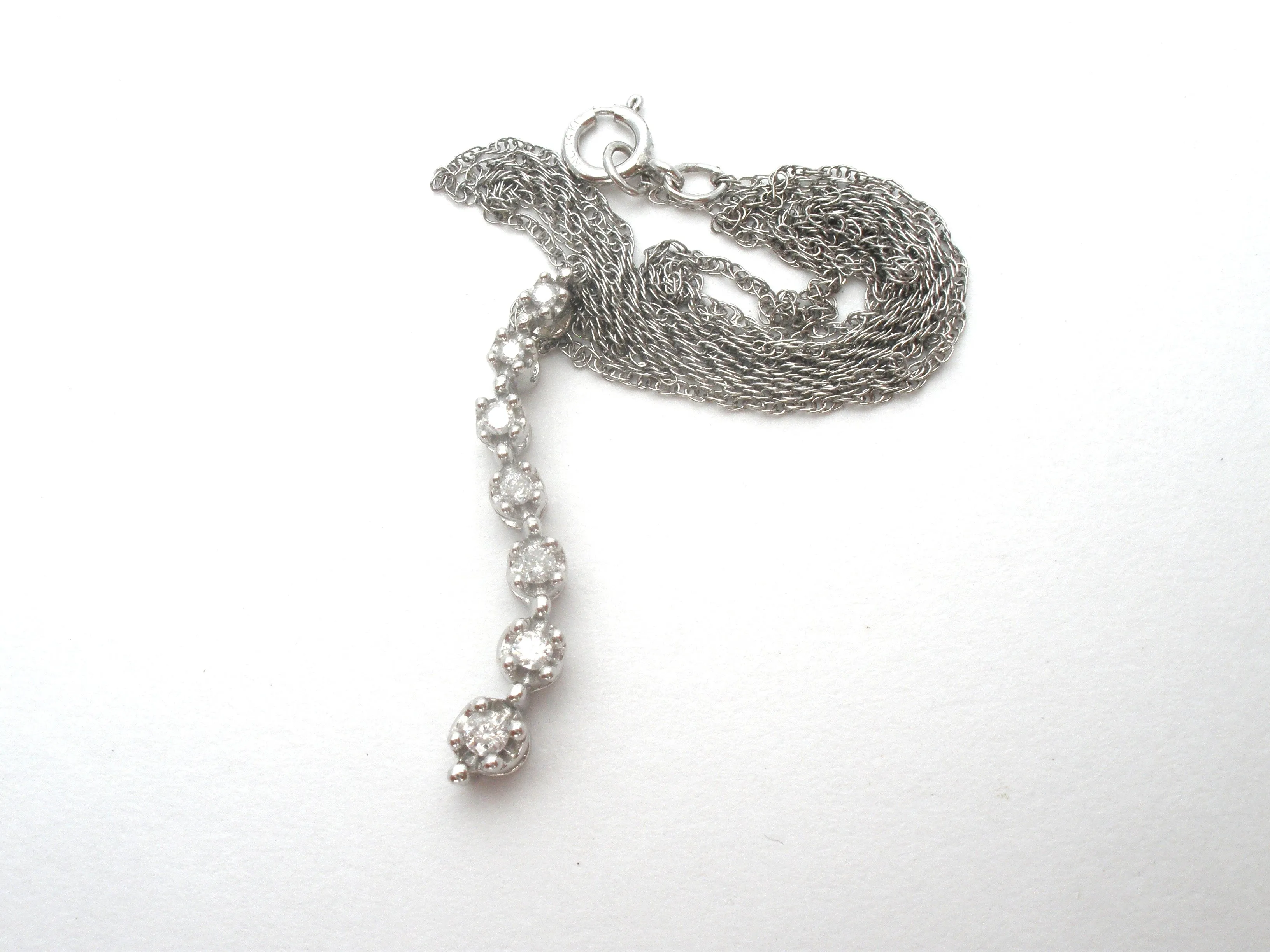 Diamond Necklace 14K White Gold 18"