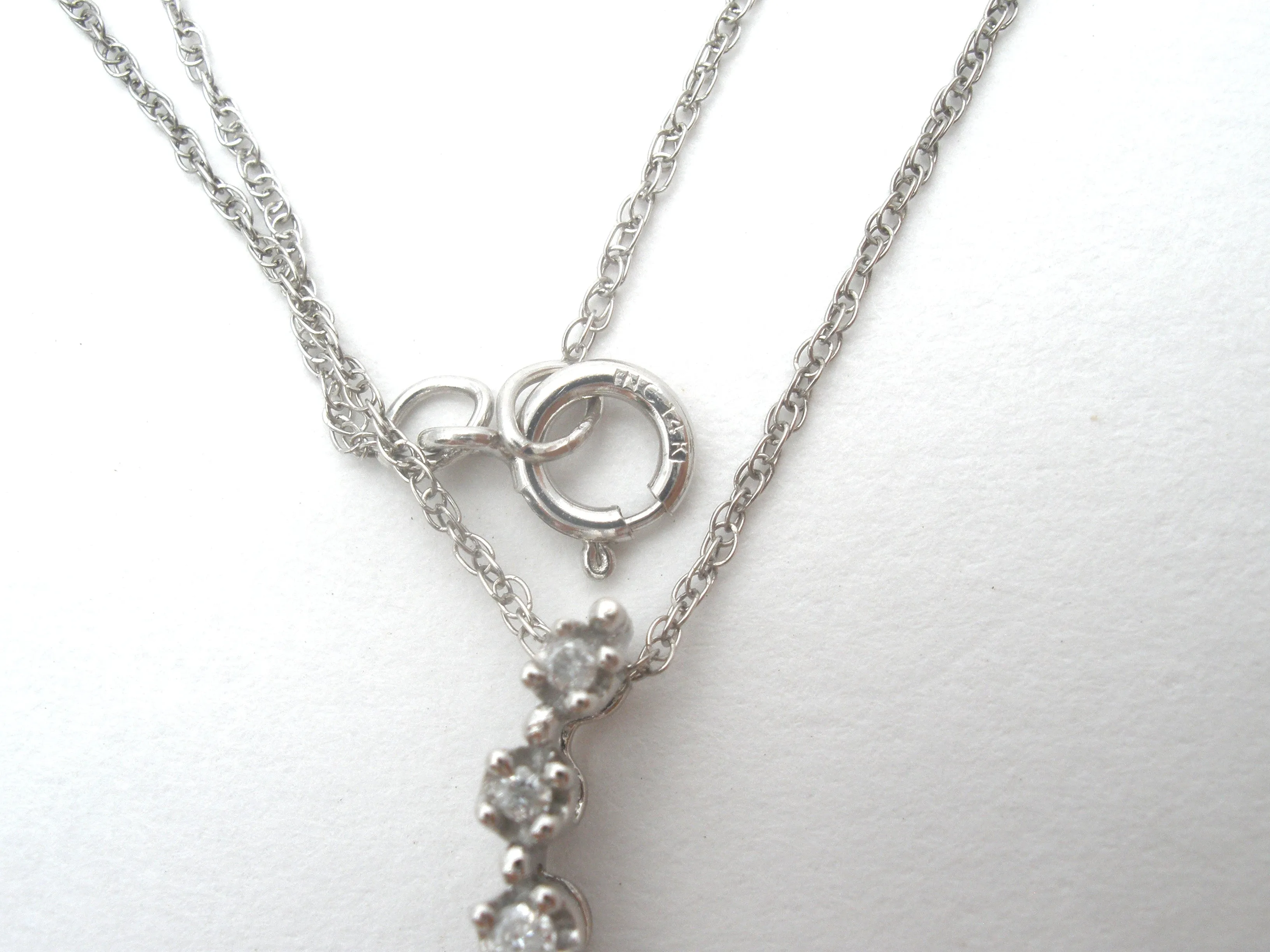 Diamond Necklace 14K White Gold 18"
